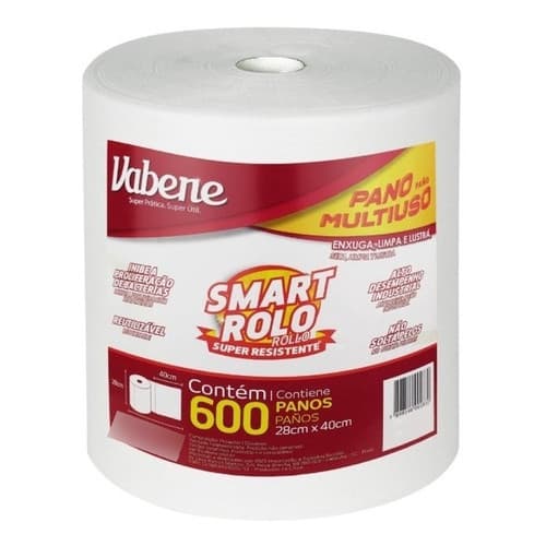 Vabene Smart Rolo Bobina De Pano Multiuso 600 Unidades Branco