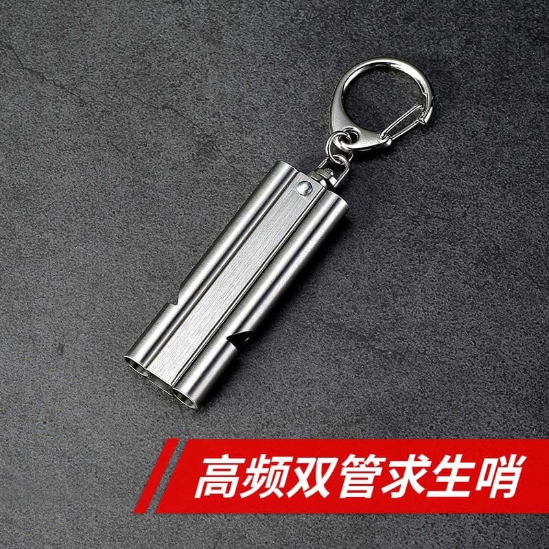 Apito de aço inoxidável 304 de alta frequência, apito de sobrevivência ao ar livre, chaveiro de Metal, árbitro de alto p