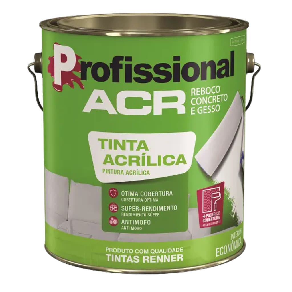 Latex Acrílica Profissional Branco 3,6L Econômica PPG Renner