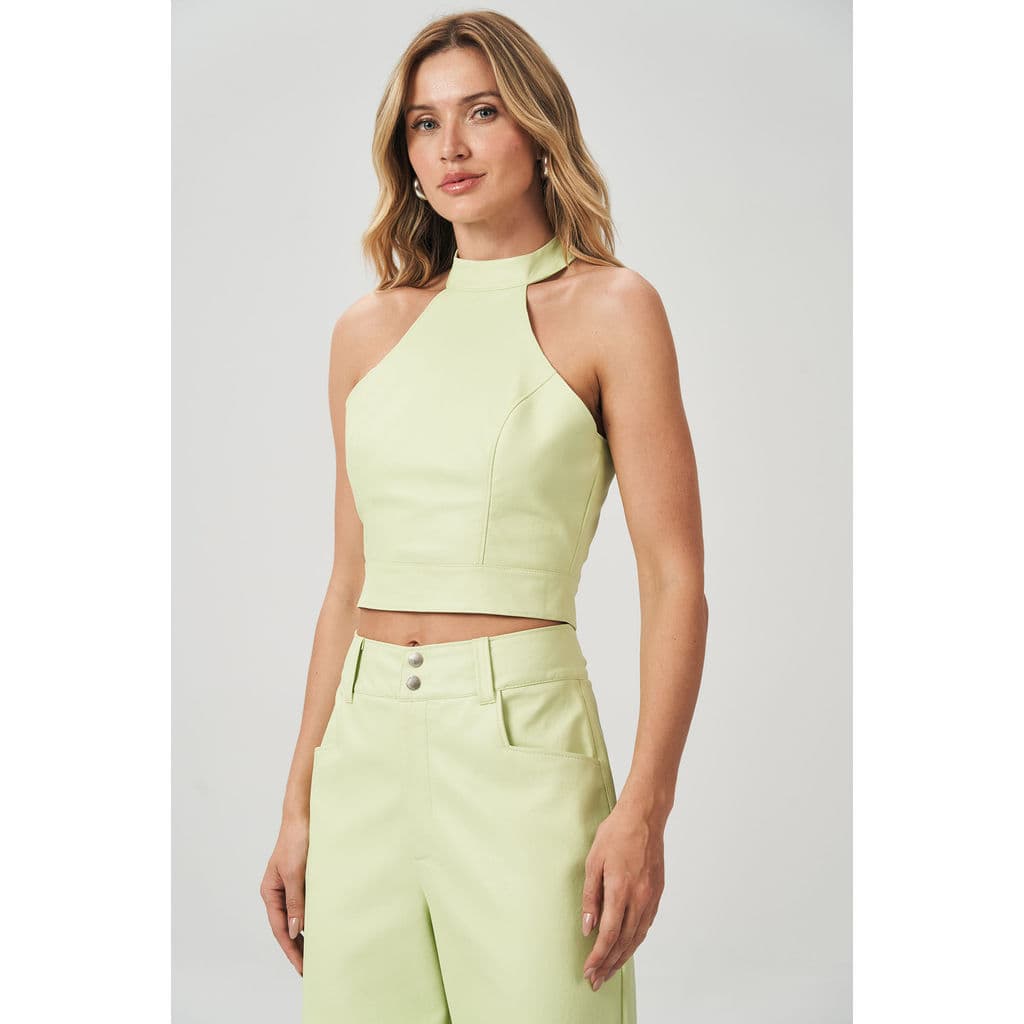 Top PU Zíper Total Costas Feminino Acostamento