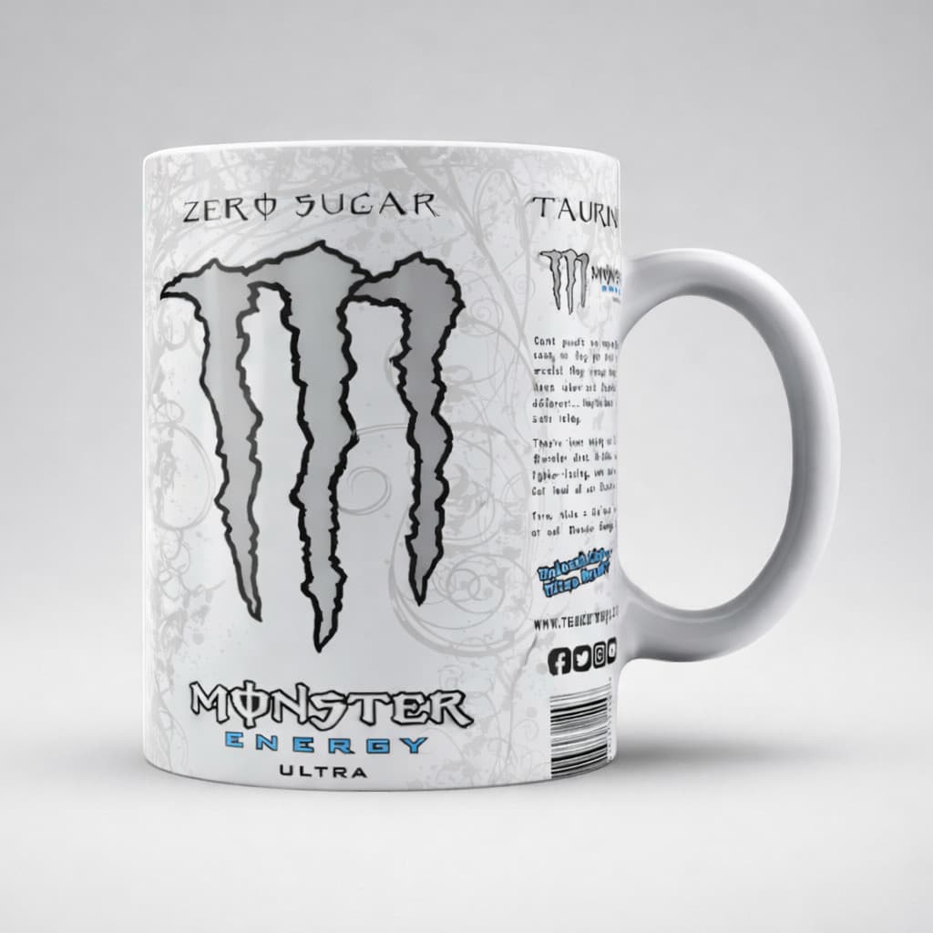 Caneca Monster Energy Branco alta qualidade cozinha