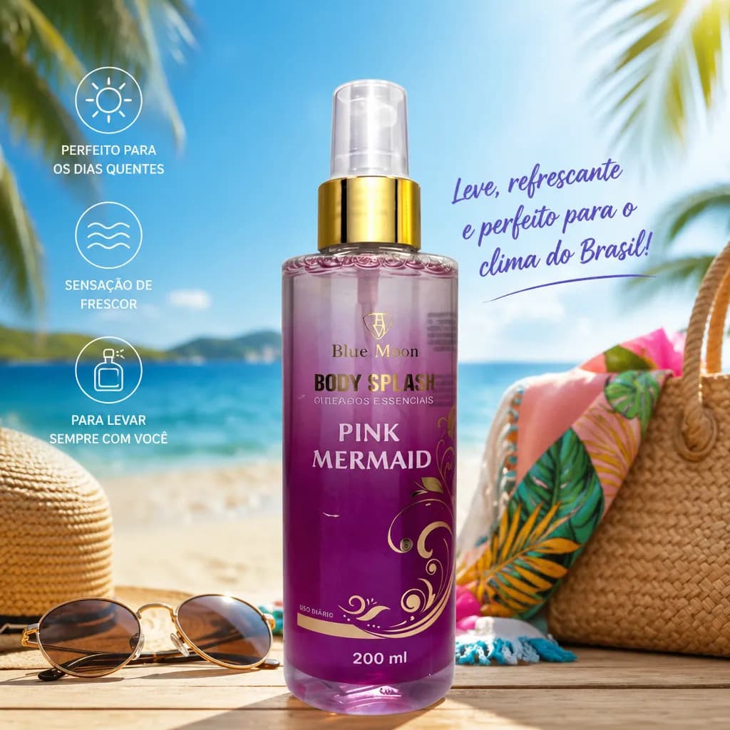 Body Splash Feminino Blue Moon 200ml Perfume Corporal Spray Desodorante Colônia |Floral Frutal Suave