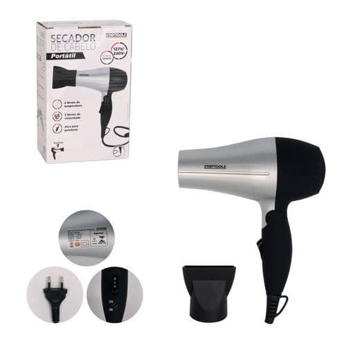Secador Cabelo Portatil Potente 1200w Bivolt Compacto Facil Uso Cinza