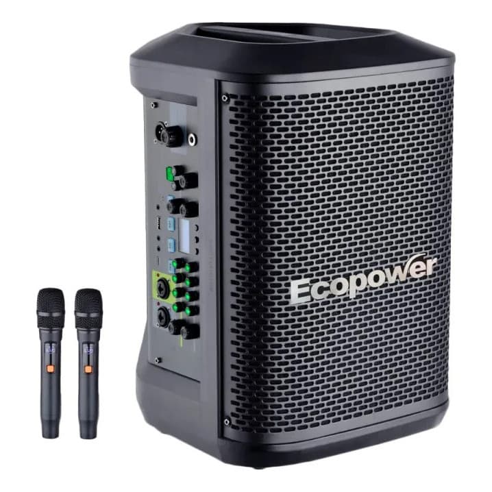 Caixa De Som Ecopower Bluetooth Karaokê Mic Profissional Usb