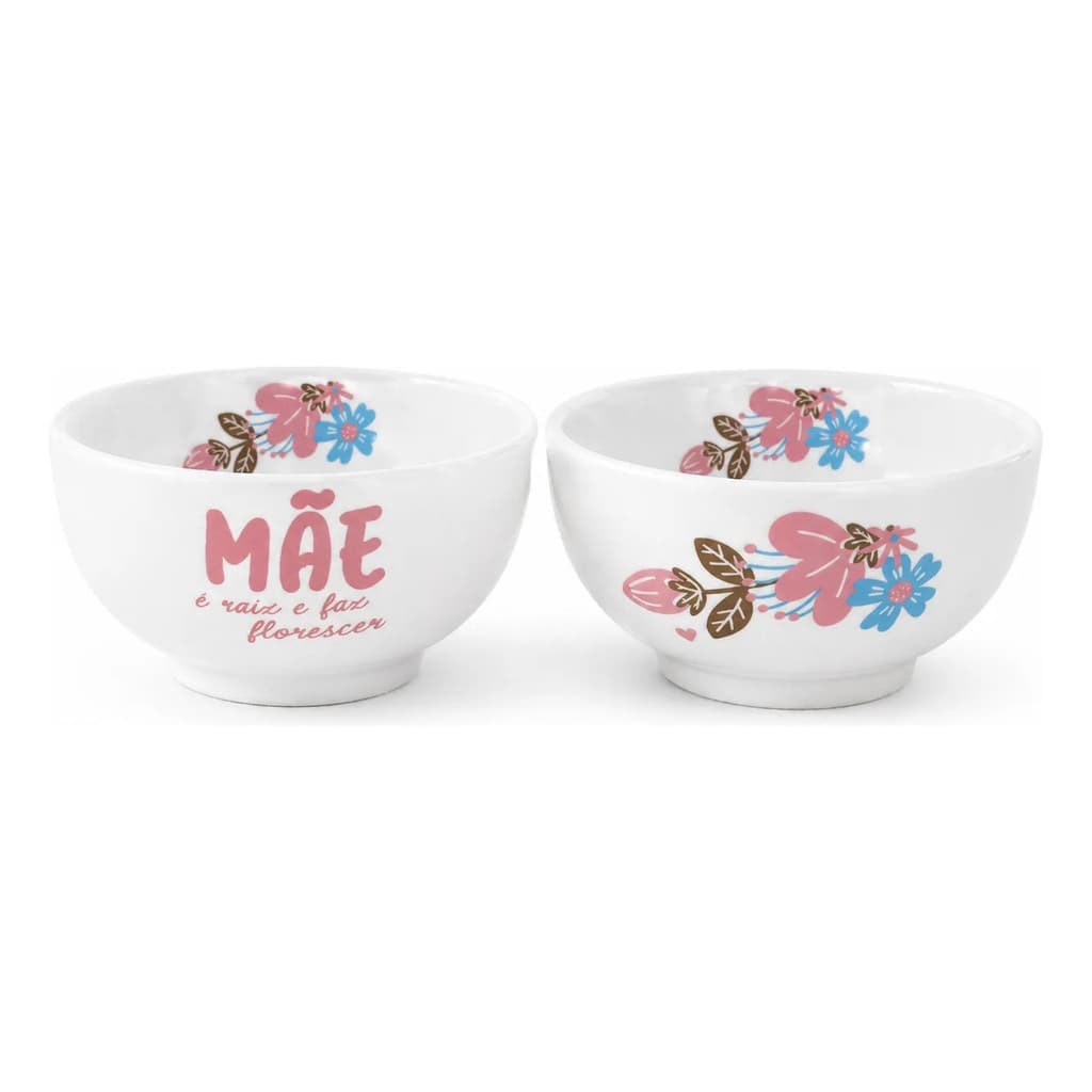 Jogo2 Bowls Dia Das Mãe Café Da Manhã Presente Especial Amor