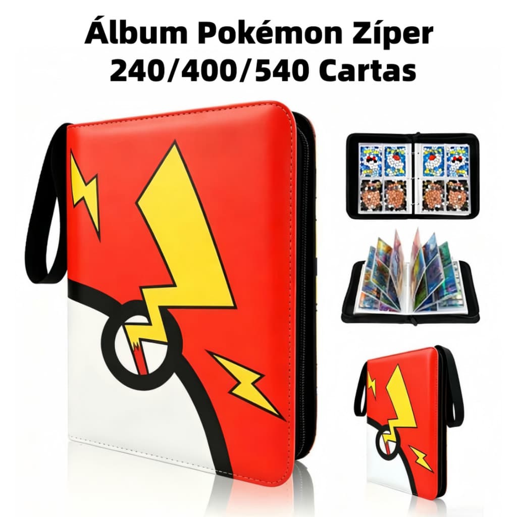 Fichário Pokémon Álbum para Cartões TCG,400 Cartas,Ideal para Presentes Infantis e Coleção