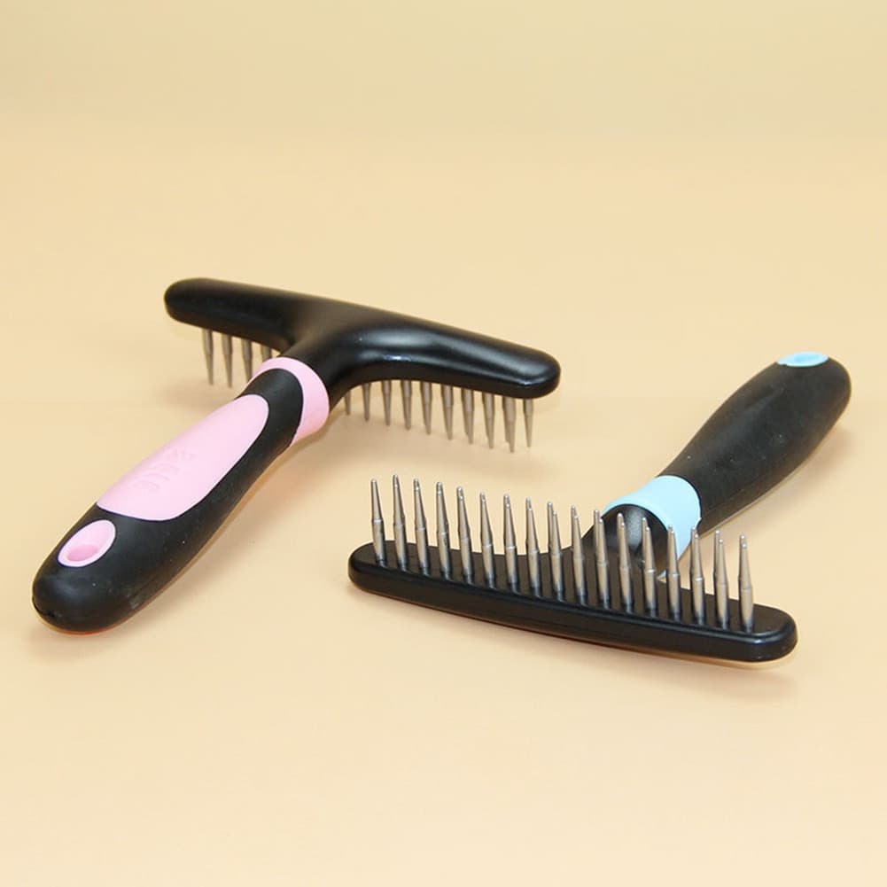 Pente De Cabelo Para Cães De Estimação , Escova Tosa De Gatos , Ancinho De Aço Inoxidável Cabelos Longos E Curtos Grosso