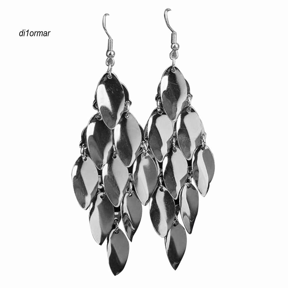 Cd Moda Feminina Waterdrop Discos Encantos Longos Dangle Eardrop Brincos Joias Presente