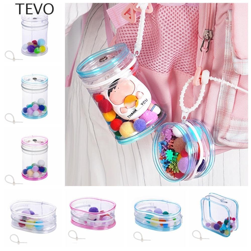 Bolsa De Boneca Externa Transparente TEVO , Com Armazenamento De Bola De Cabelo Fivela , Exibição Em PVC