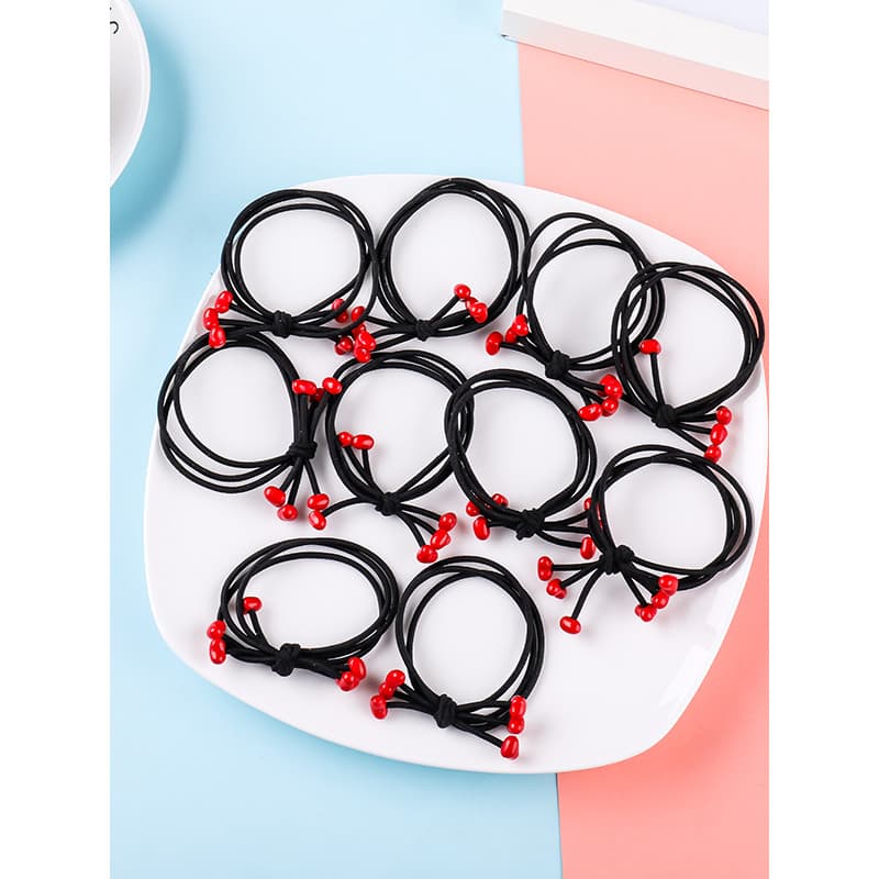 Crianças acessórios para o cabelo meninas faixas de borracha não machucam o cabelo boa elasticidade vermelho frisado bol