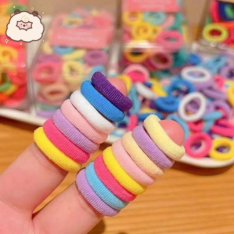 300 Peças De Laços De Cabelo Fluorescentes Para Bebês , Faixas Elásticas Sem Costura Crianças E , Mini Suportes De Rabo