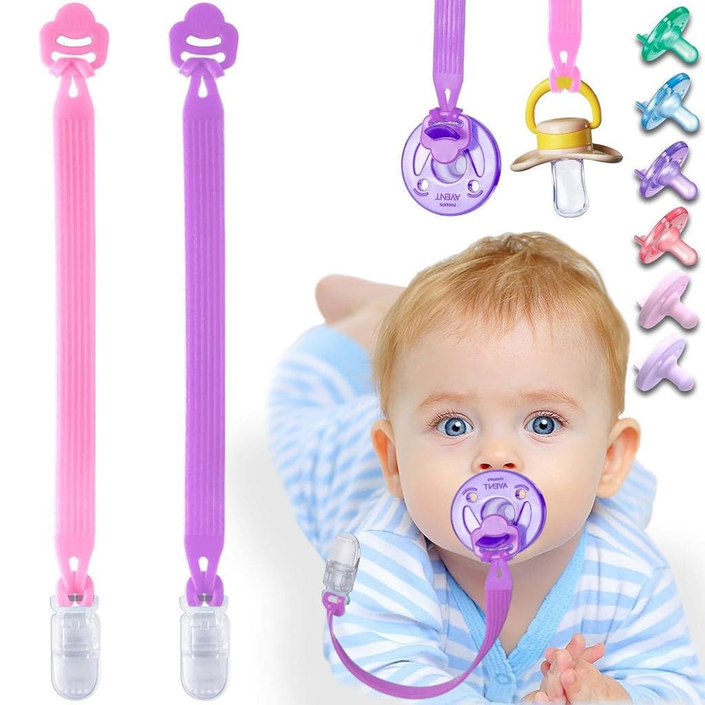 Clipe Com Anel Adaptador Para Philips Avent Soothie , 2 Pacotes De Suporte De Clipes Binky Macios De Uma Peça Bebês , Me