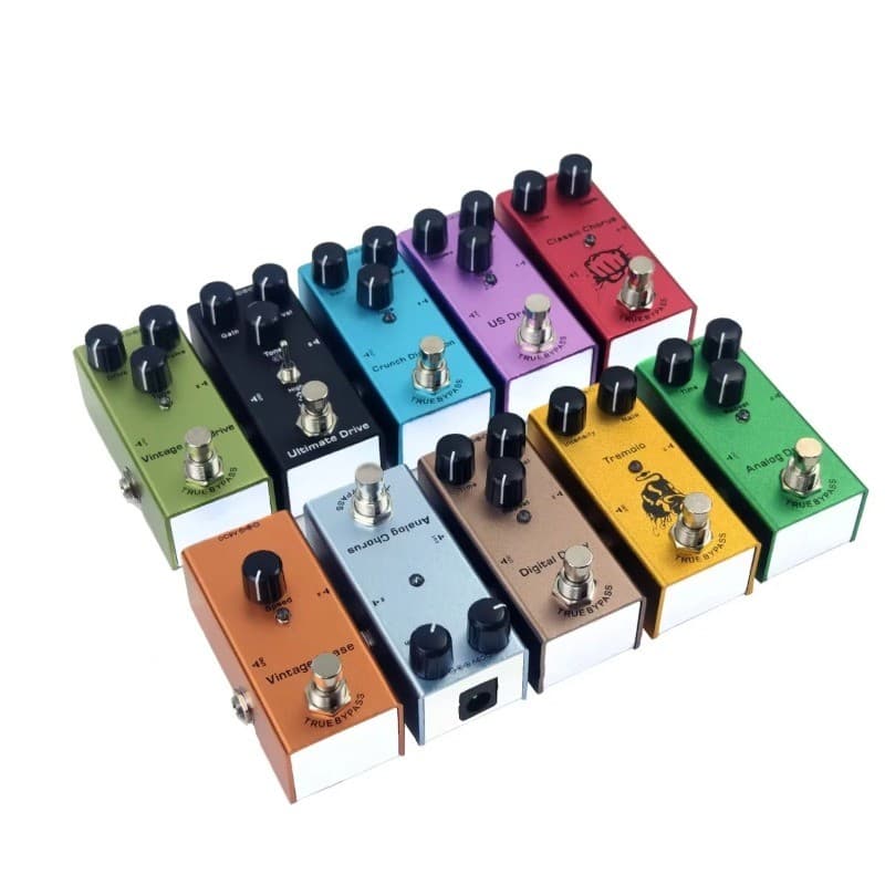 Pedal de Efeito Mini Guitarra e Baixo Distorção Overdrive Reverb Delay Chorus Profissional True Bypass