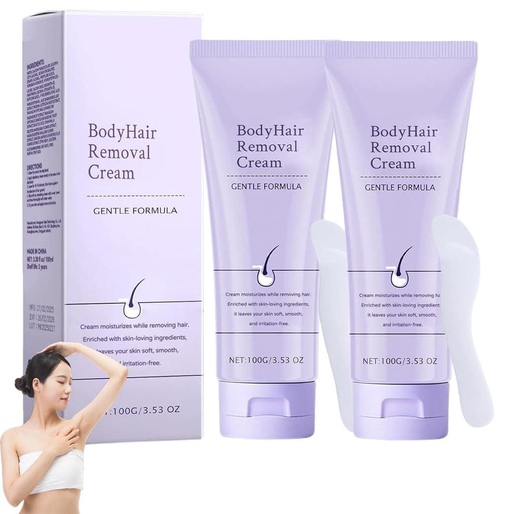 Novo Creme Depilatório Corporal com Espátula Aplicadora, Remoção Avançada de Pelos Faciais para Mulheres, Creme Depilató