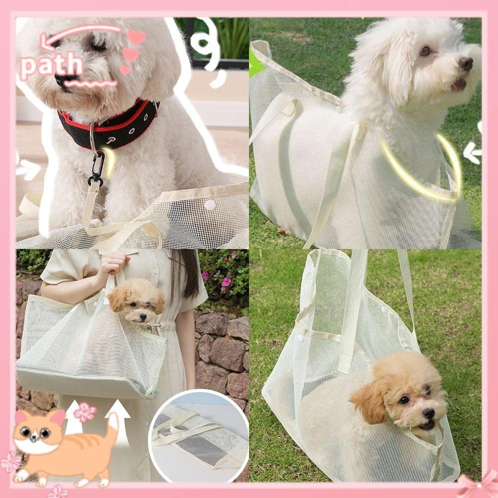 Bolsa Dobrável Para Animais De Estimação PATH , Portátil De Malha Transporte De Viagem Cães Crossbody De Ombro