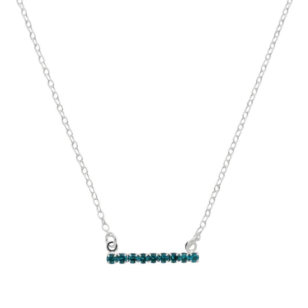Colar fileira riviera azul banhado à prata 925