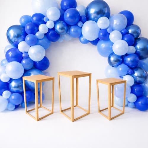 Trio Kit Mesa Vazado para Festa Pegue e Monte Decoração Trio de Mesa Cubo Vazado para Decoração de Festa em MDF Cru