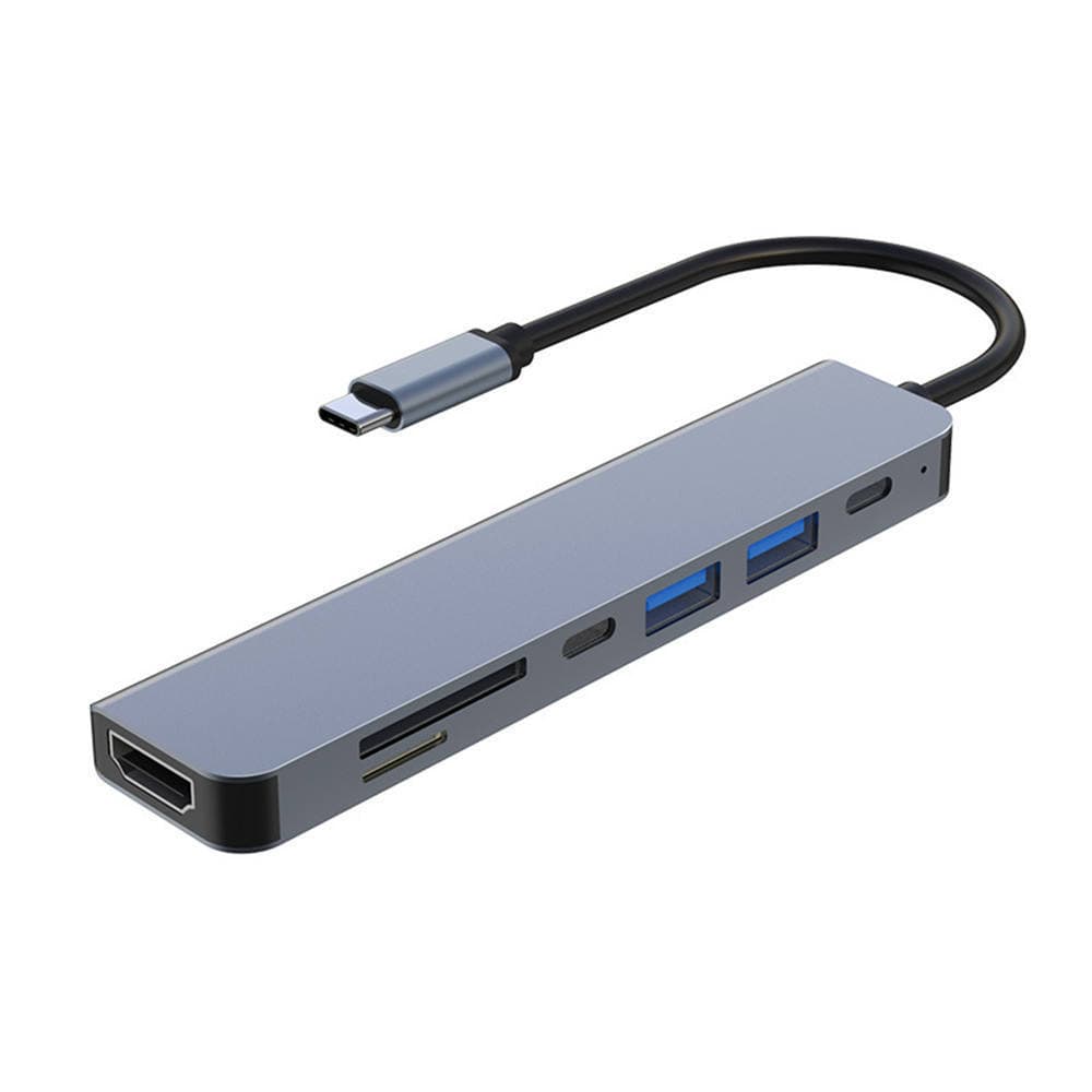 Hub Adaptador 7 portas USB 2.0 USB 3.0 Hub Tipo C 7 Em 1 Usb 3.0 Usb-c Entrada USB-C LD