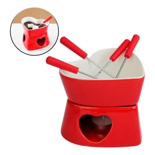 Aparelho Fondue 7 Peças De Cerâmica Coração Herstal 320ml