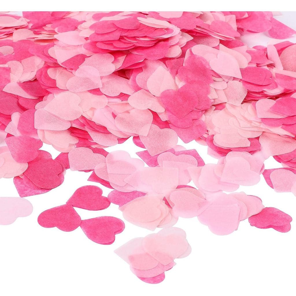 Whaline 6000 peças de confete de papel em formato de coração para o Dia dos Namorados, confete de papel rosa de 1 polega