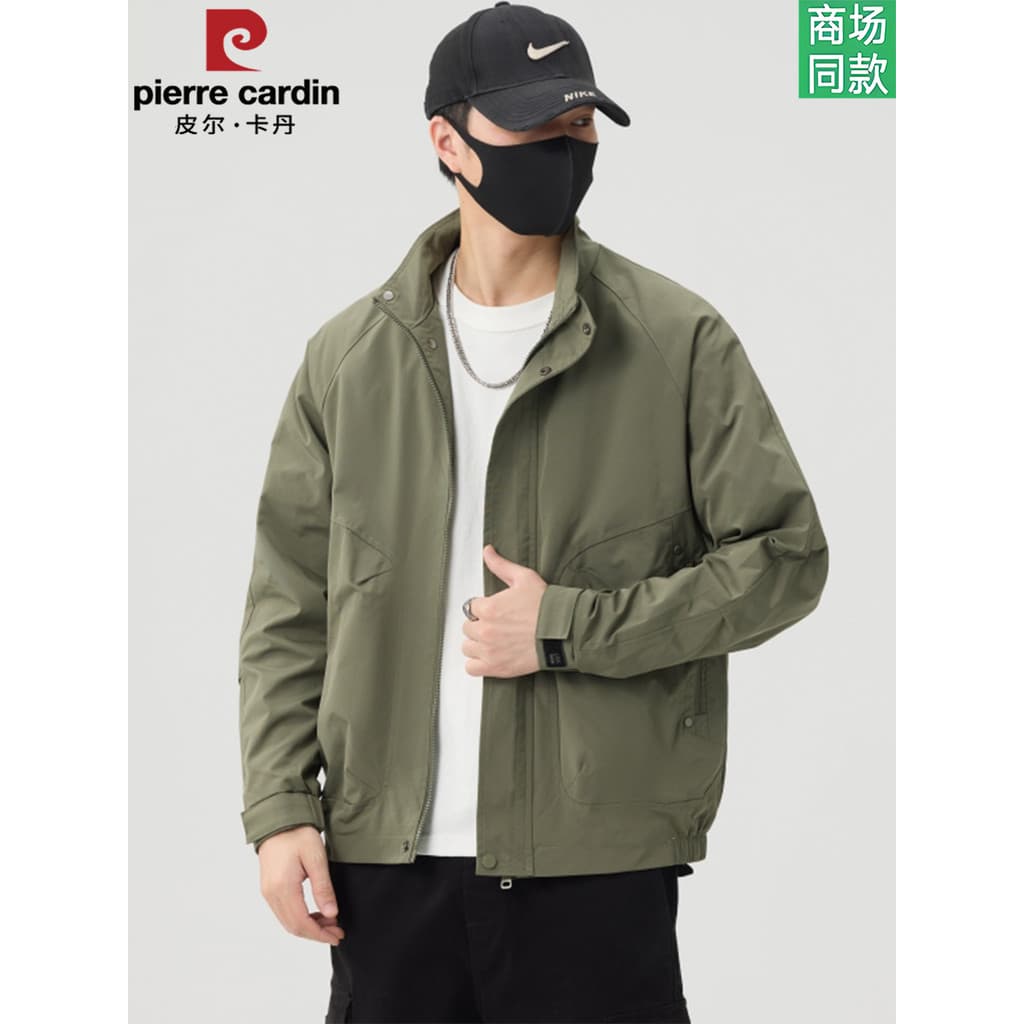 Pierre Cardan gola alta Workwear estilo Casual jaqueta masculina primavera outono jaqueta de vôo estilo curto topo