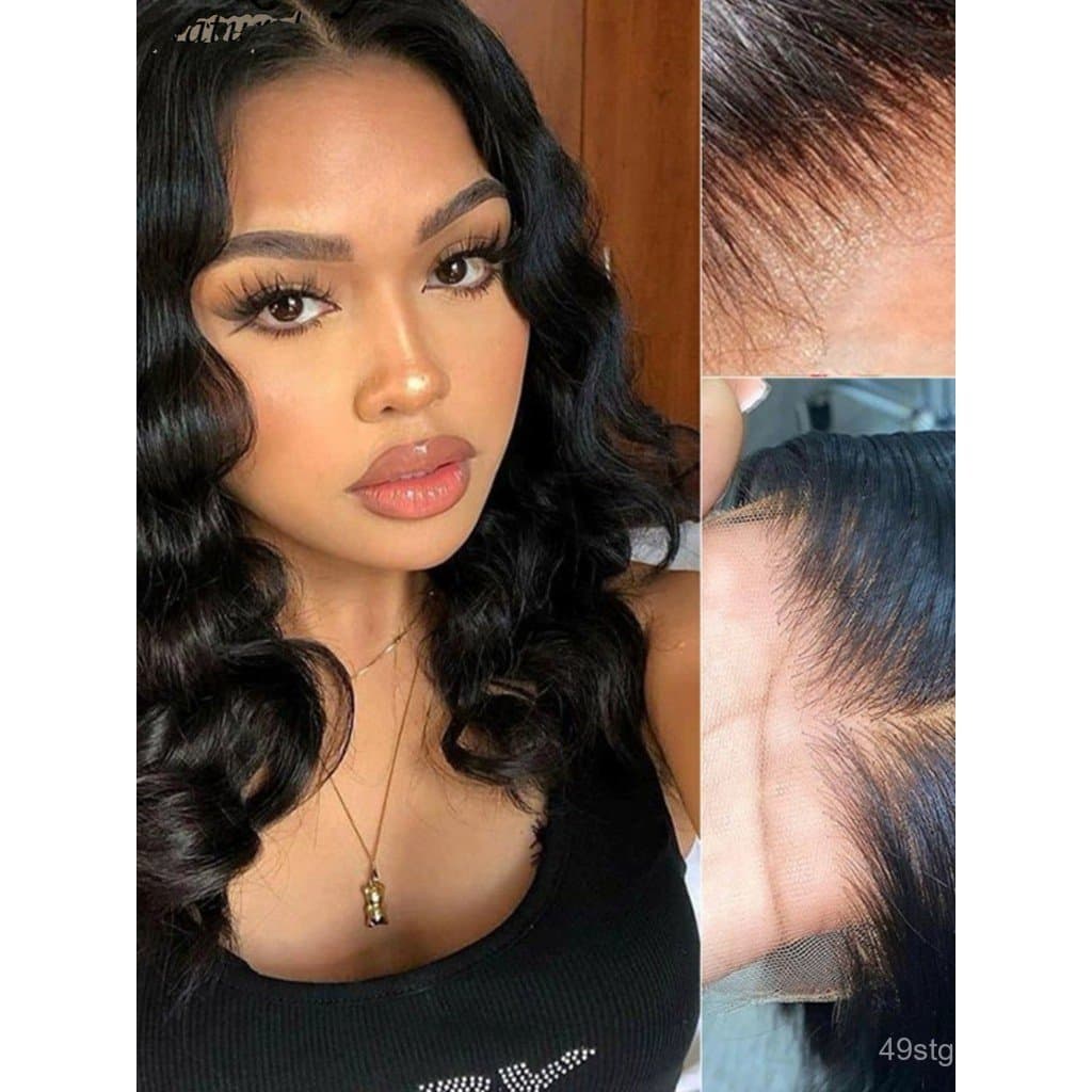 Peruca com fechamento de renda 5x5, ondulações soltas e profundas, 100% cabelo humano natural