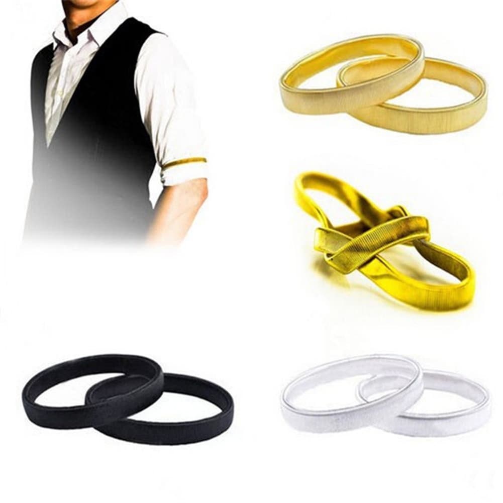 Suporte Elástico De Manga Elástica Spring Bracelet Pulseira Geométrica Ligas De Braço Masculino Para Camisas De Trabalho