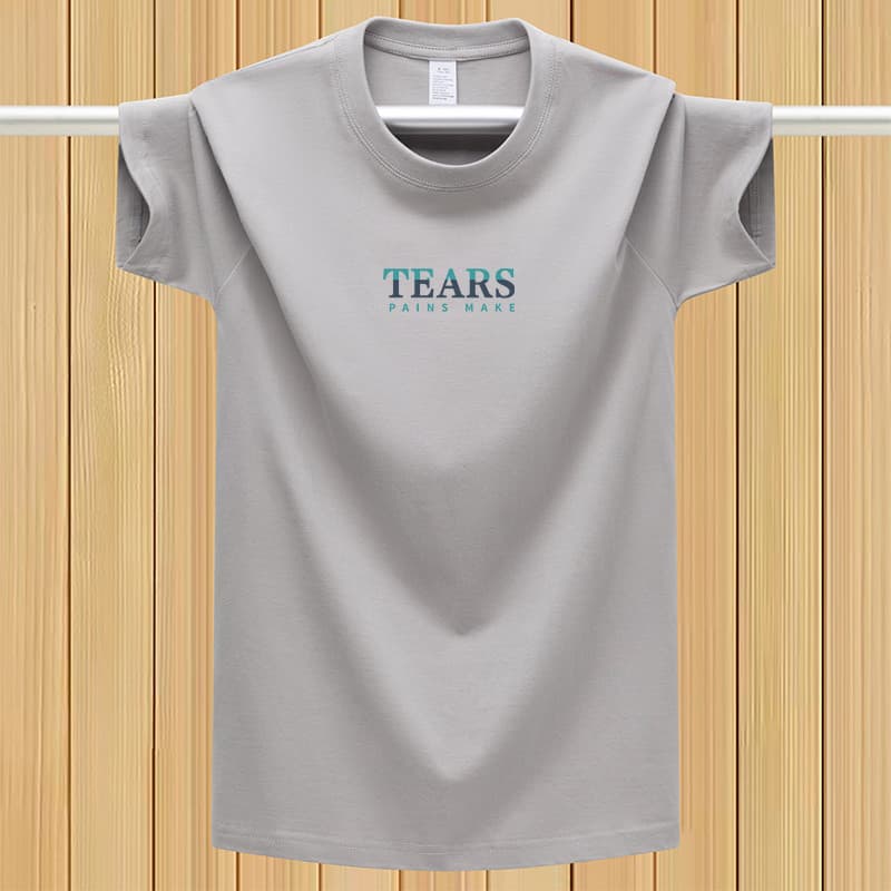2025 pesado camiseta de manga curta masculina verão novo estilo juventude algodão All-Match em torno do pescoço meia man