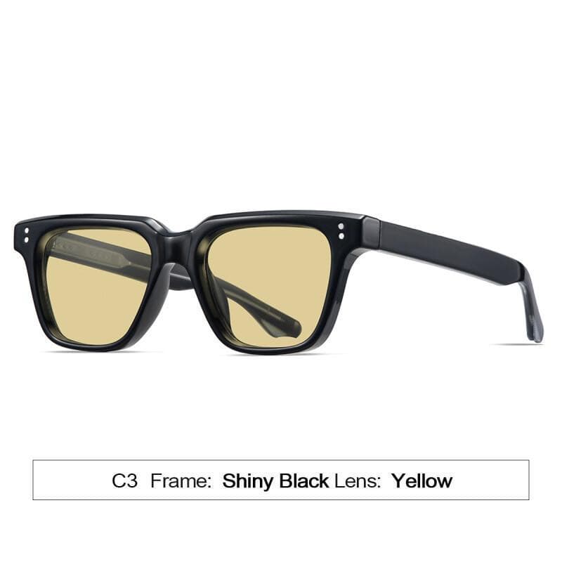Óculos de Sol com Armação Quadrada para Homens, Armação CP de Acetato, Óculos de Sol Fashion UV400 para Mulheres, Unisse
