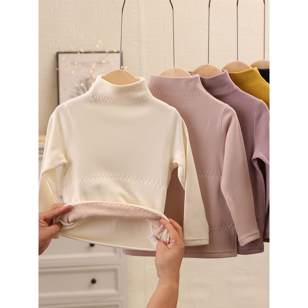 Bebê de estimação crianças gola alta média camisa de fundo térmico topo meninos meninas bebê manga comprida proteção da