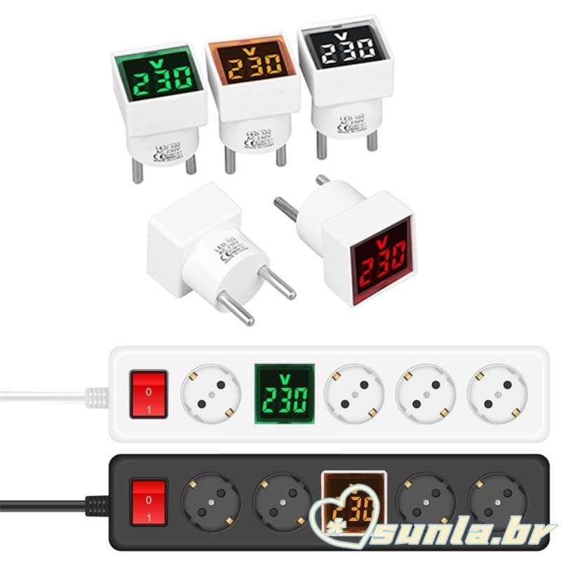 SUNL Voltímetro Digital Testador Tensões Quadradas 220V 230V Monitores Elétricos Medidor Quadrado