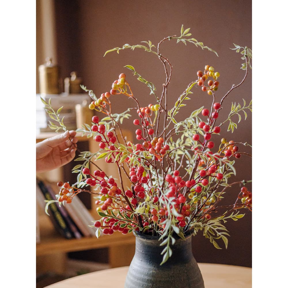 Juhan Masang simulação de frutas flor sala estar Desktop ornamentos flores falsas grande ramo outono frutas fortuna frut
