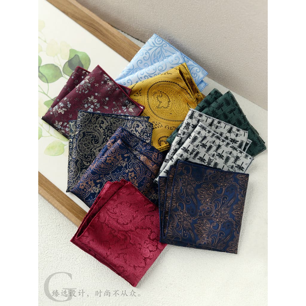 Nova cor bolso quadrado Retro quadrado terno masculino bolso decoração lenço quadrado vestido de festa lenço no peito br