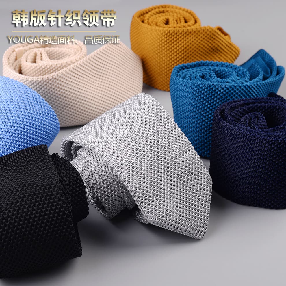 Gravatas de malha masculinas, gravatas pontiagudas exclusivas, caixa de presente, gravatas de casamento, gravatas de lã,