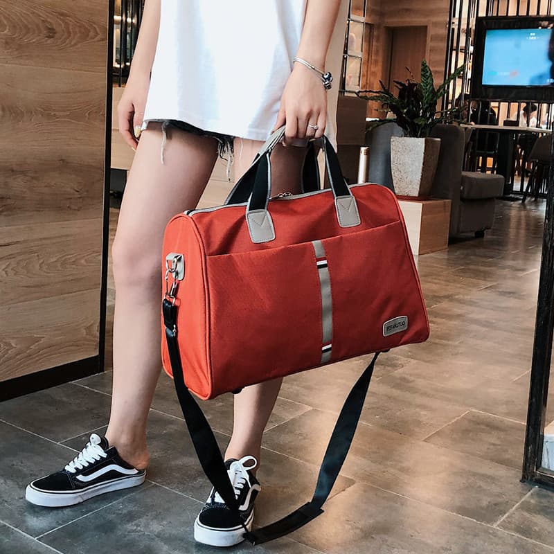 Saco de bagagem feminino estudante versão coreana grande capacidade portátil saco de viagem à prova dwaterproof água sac