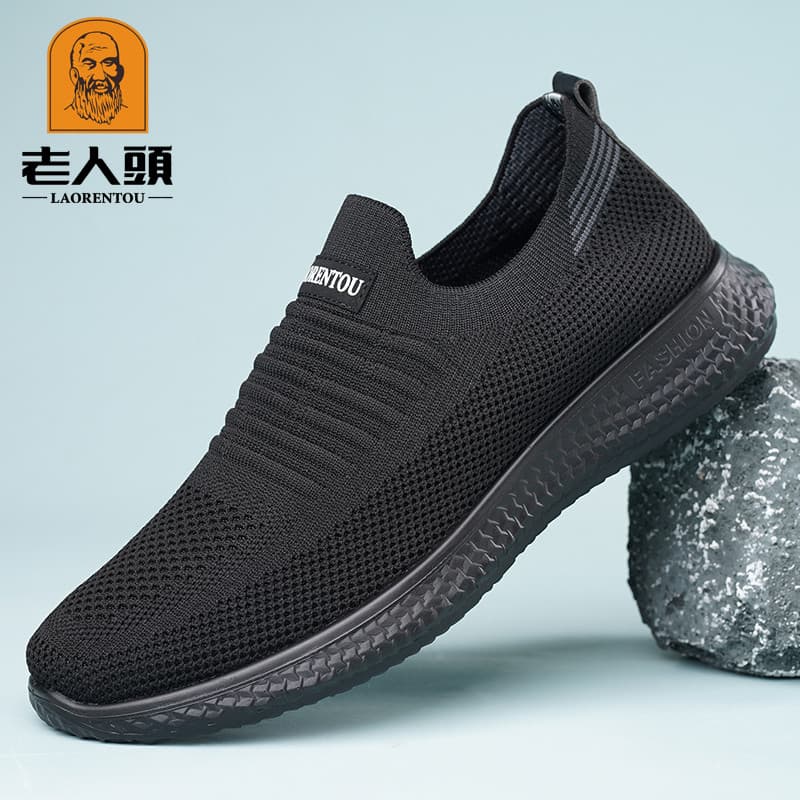 Sapatos de pano de dedo do pé para idosos homens 2026 verão novo estilo sapatos de malha respirável sapatos casuais de m