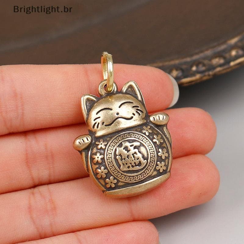 [brightlight.br] Chaveiro Luy Cat De Cobre Puro DIY Joias Acessórios Para Pendurar Pingente [BR]