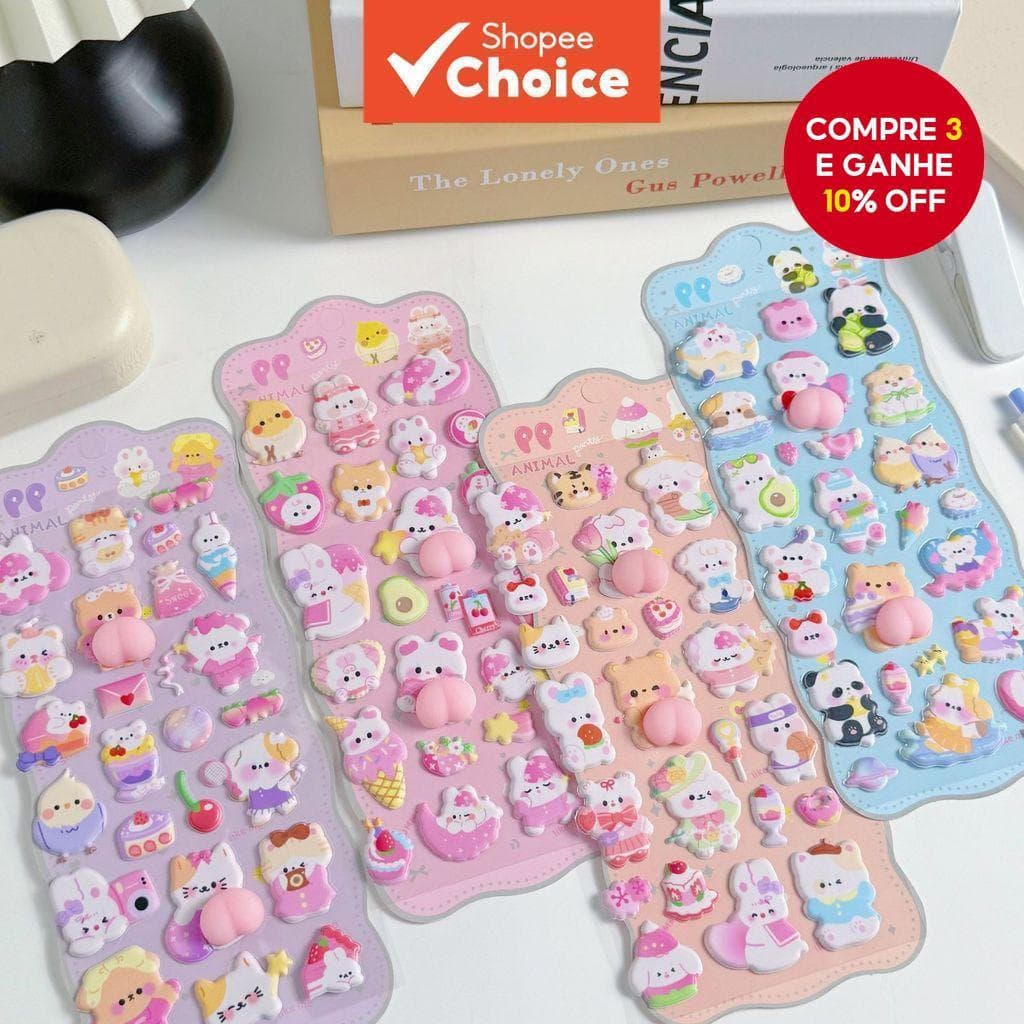 Animal Mole Fofo 4 Unidades À Prova D'água Adesivo Escolar Personalizado Estético Para Telefone Laptop
