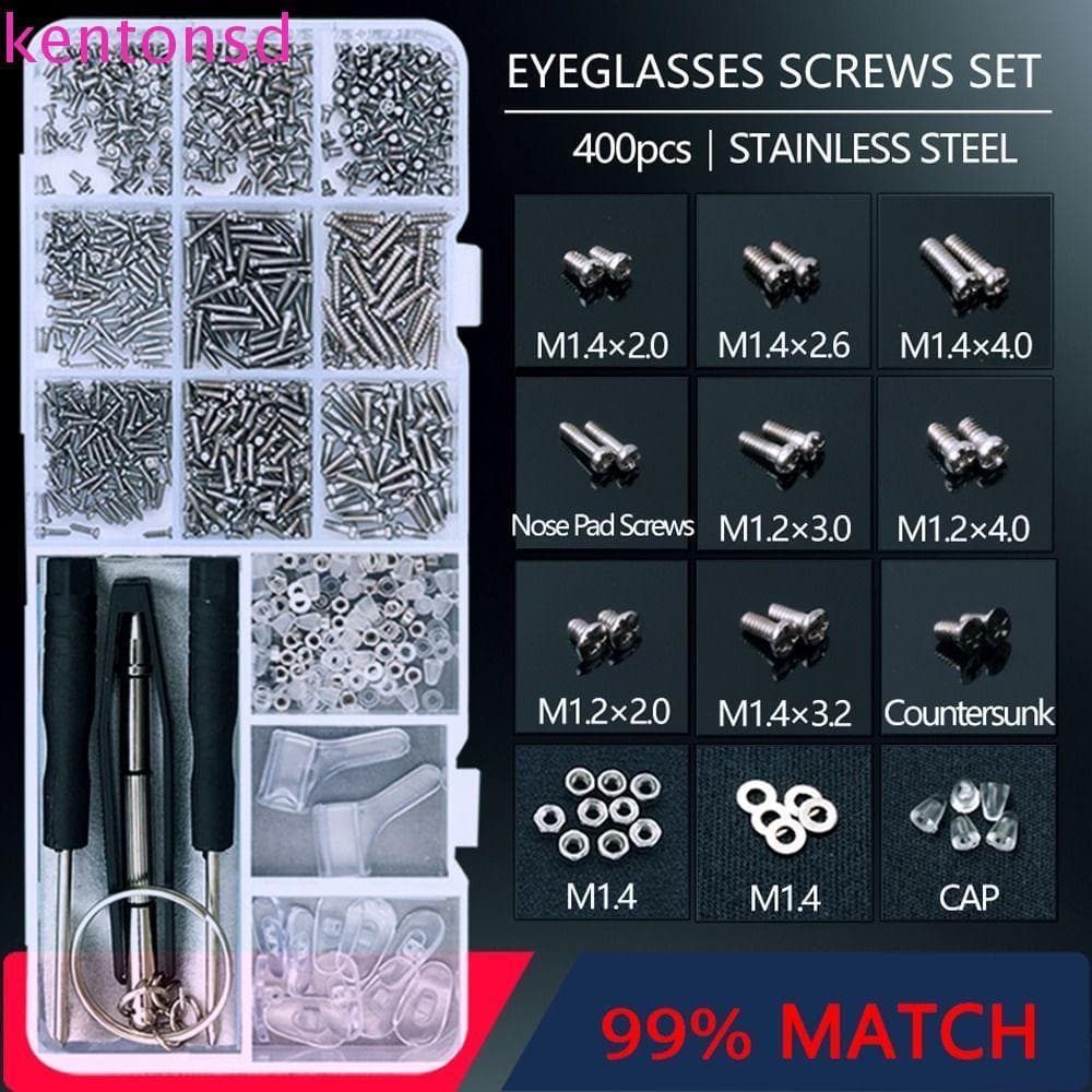 KENTONSD Ferramenta De Reparo De Óculos De Sol , Parafusos Minúsculos Com Pinça , Chave De Fenda , Kit Sortido Mistos