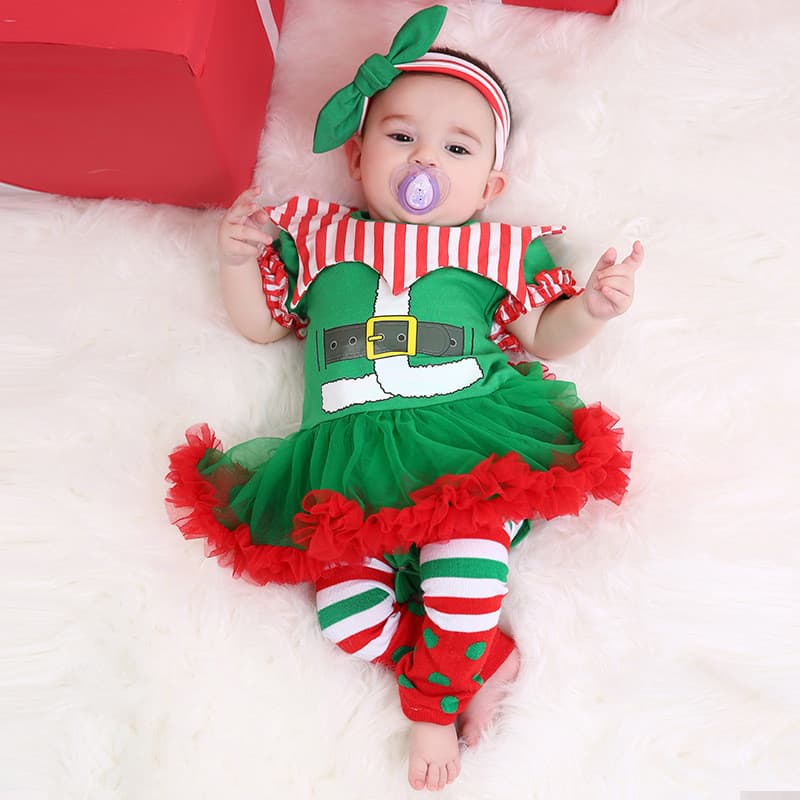 Comércio exterior Cross-Border roupas infantis feminino palhaço roupas foto macacão vestido infantil roupas de natal ves