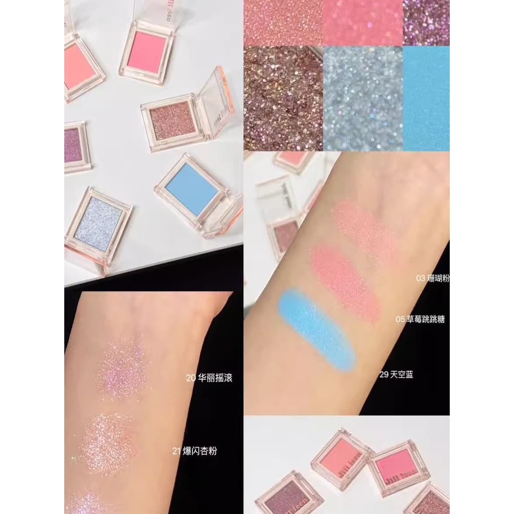 JILLLEEN All-Match Cowherd Paleta de sombras monocromáticas peroladas finas lantejoulas piscantes foscas todos os dias
