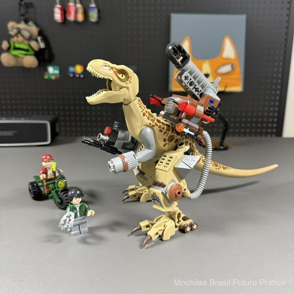 Brinquedos de estilo chinês, blocos de montar educativos de dinossauros jurássicos (T-Rex, Triceratops, Tyrannosaurus) c