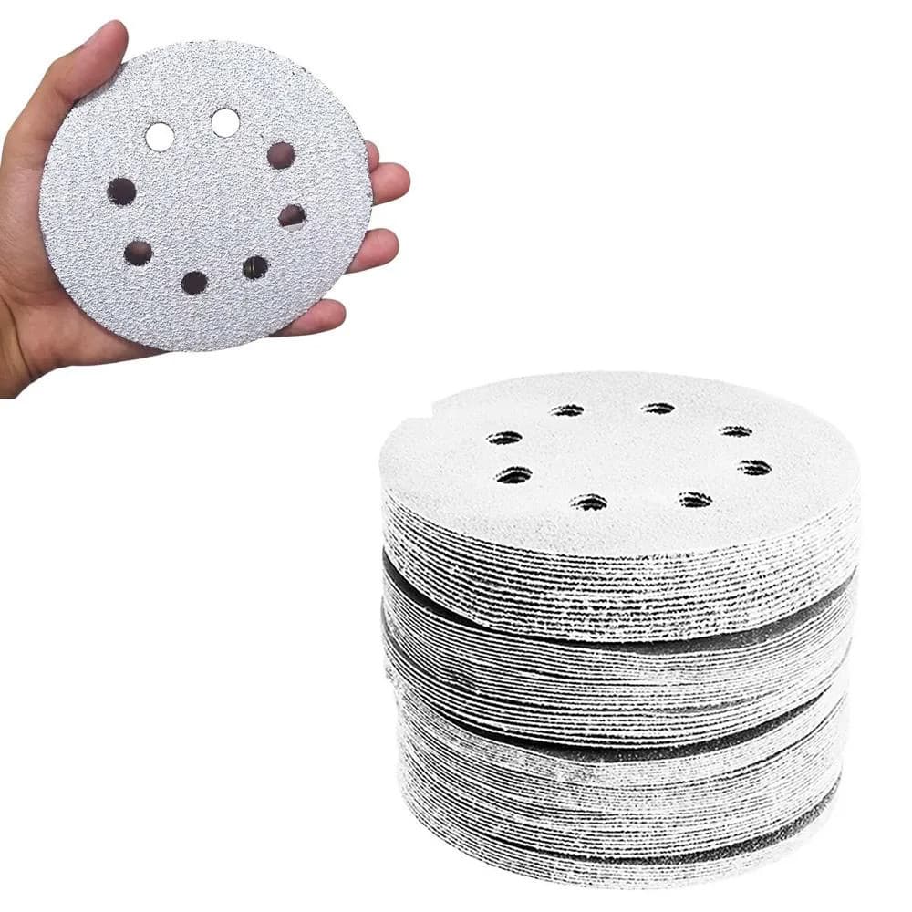 Kit 200 Un Disco de Lixa Fixação Fácil Branco Starfer 125mm Grão 400/600/800/1000
