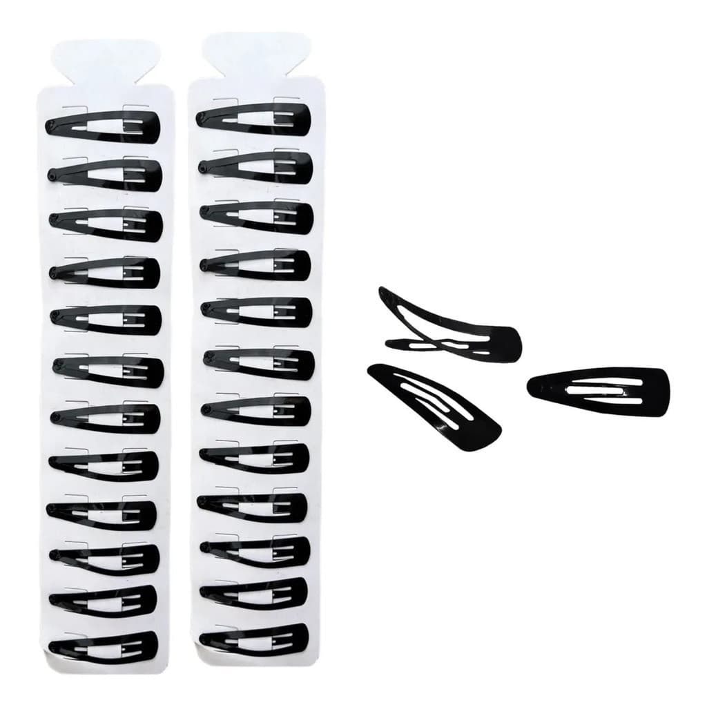 Presilha De Cabelo Tic Tac Preta Tamanho Médio