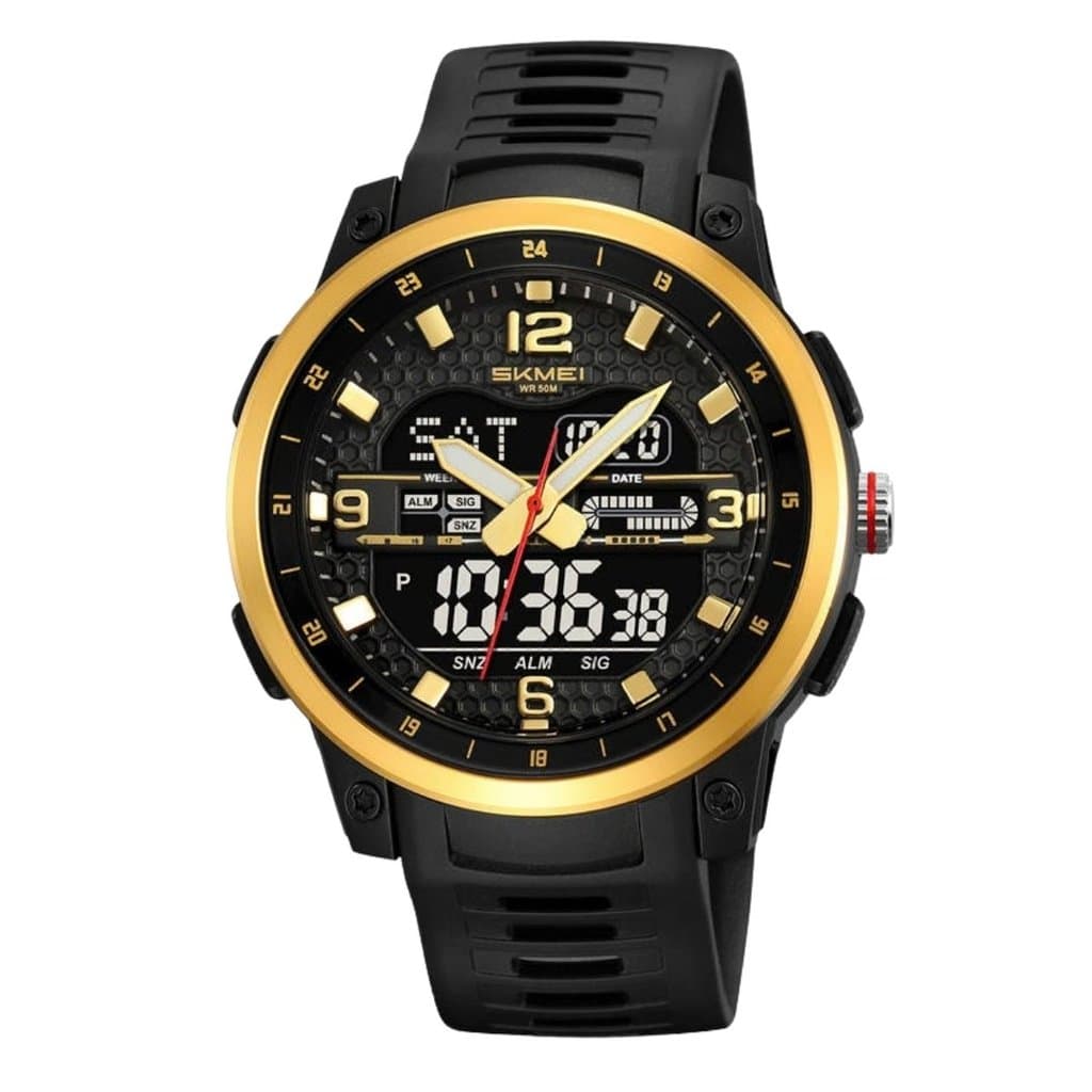 Relógio Masculino Skmei AnaDigi 2401 Preto e Dourado