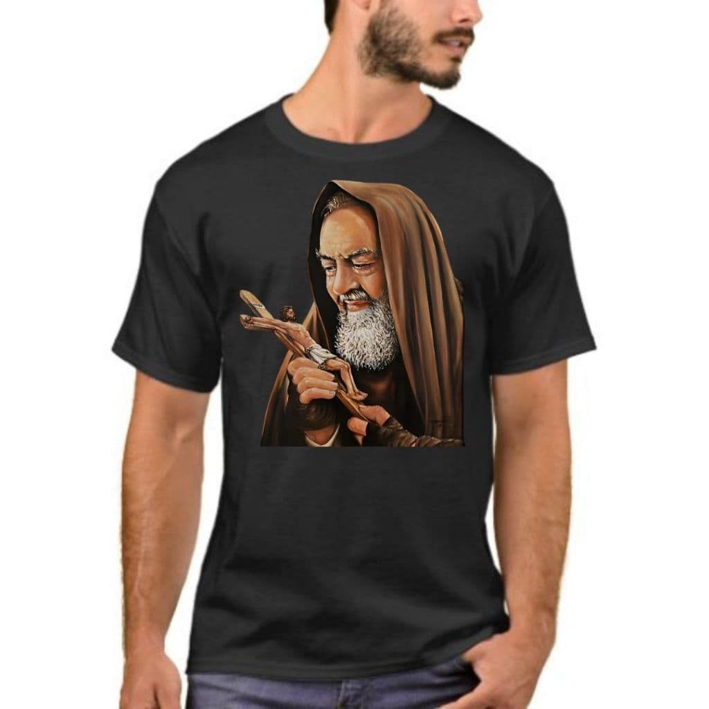 CAMISETA CATÓLICA SÃO PADRE PIO MALHA PREMIUM