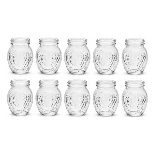 Kit 10 Mini Vasos Vidro Releve Decoração Mesa Posta Flores
