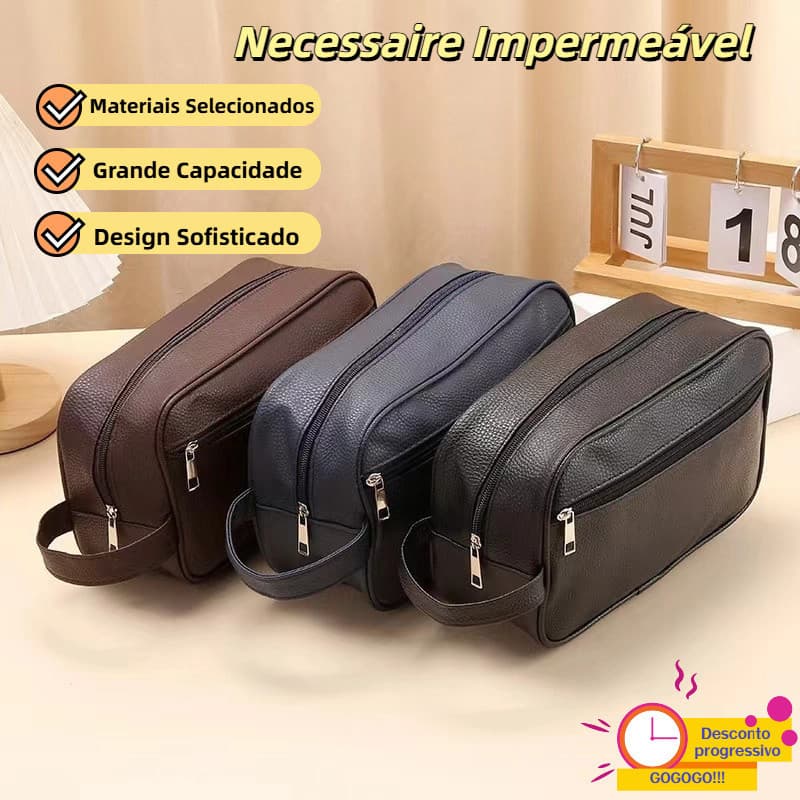 Bolsa de viagem unissex de grande capacidade em material PU impermeável