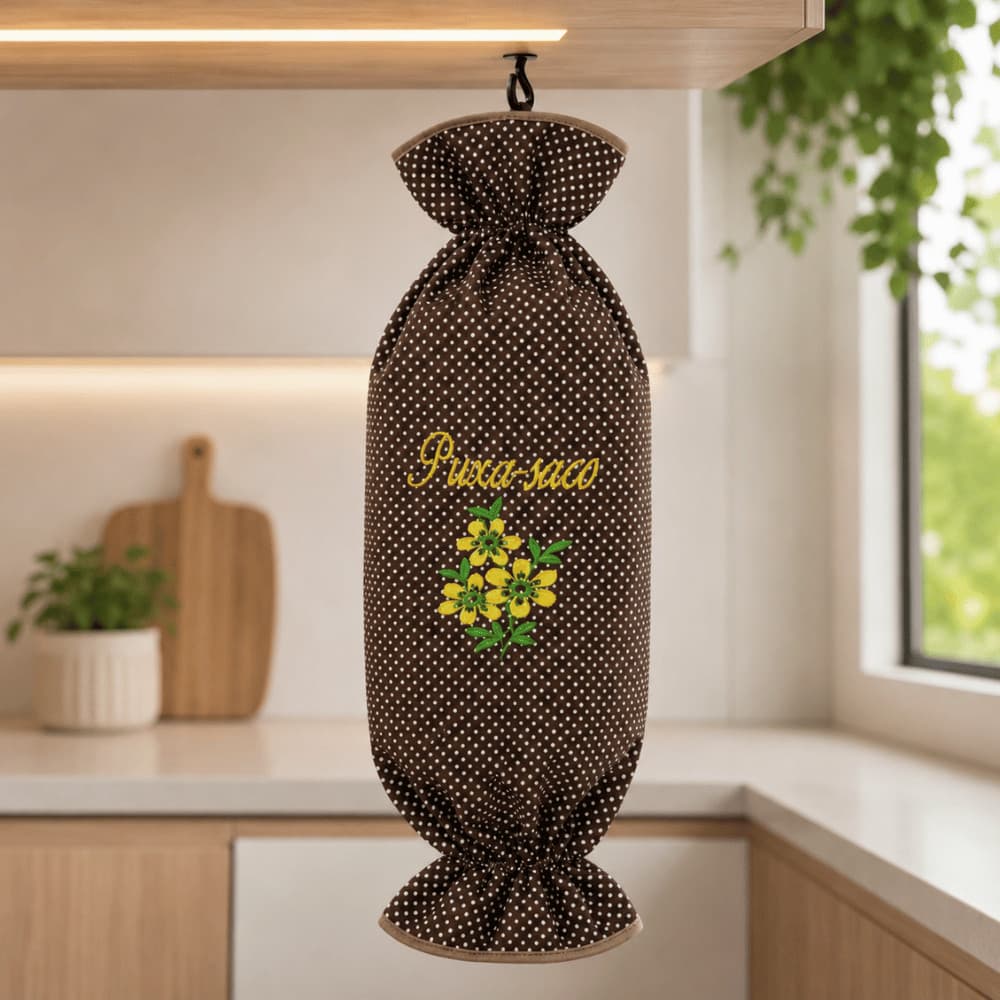Puxa Saco Dispenser Poá Marrom Estampas Variadas