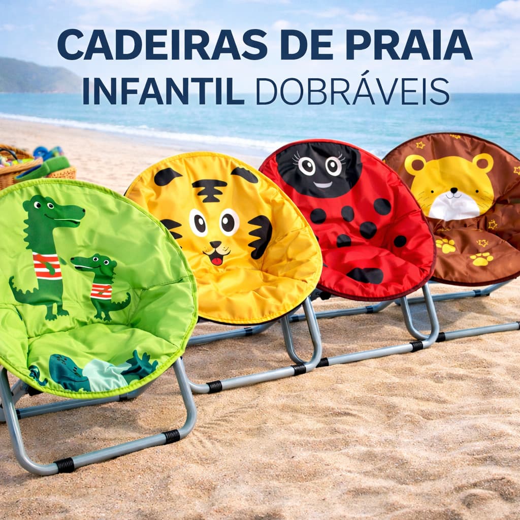 Cadeira de Praia Infantil Dobrável Praia Piscina Lazer ate 30kg